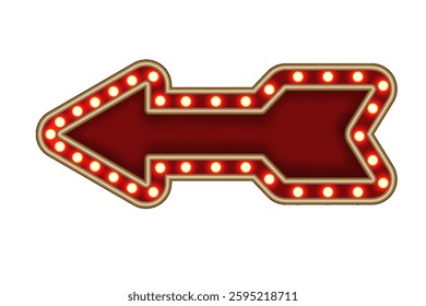 Shiny glowing arrow retro light box vintage  casino frame vector
