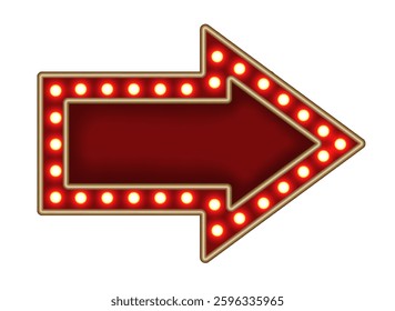 Shiny glowing arrow retro light box vintage  casino frame vector