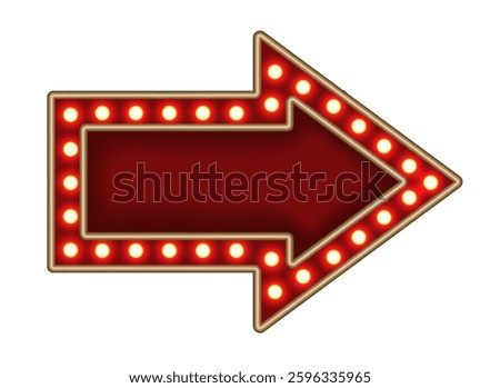 Shiny glowing arrow retro light box vintage  casino frame vector