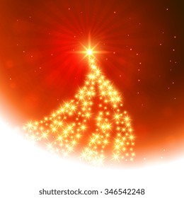 shiny glowing christmas tree