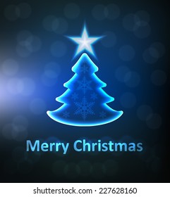 Shiny Glowing Christmas Tree Design