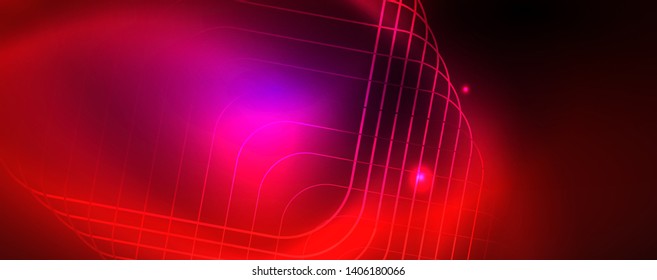 Shiny glowing design background, neon style lines, technology concept