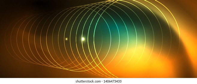 Shiny glowing design background, neon style lines, technology concept
