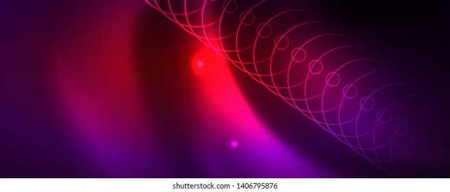 Shiny glowing design background, neon style lines, technology concept