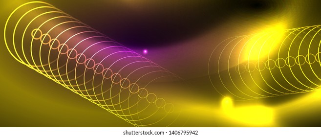 Fondo brillante de diseño, líneas de estilo neón, concepto de tecnología