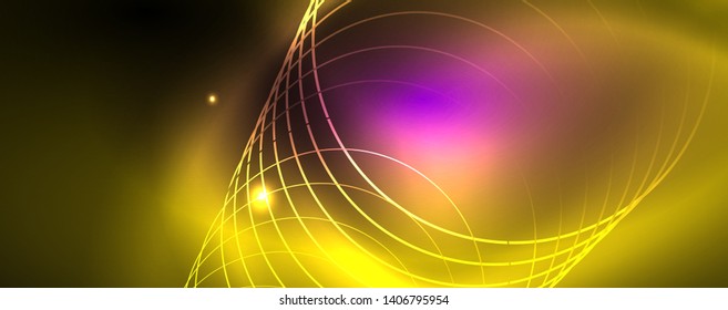 Fondo brillante de diseño, líneas de estilo neón, concepto de tecnología