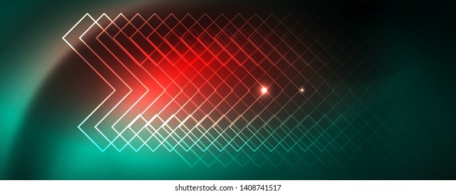 Fondo brillante de diseño, líneas de estilo neón, concepto de tecnología