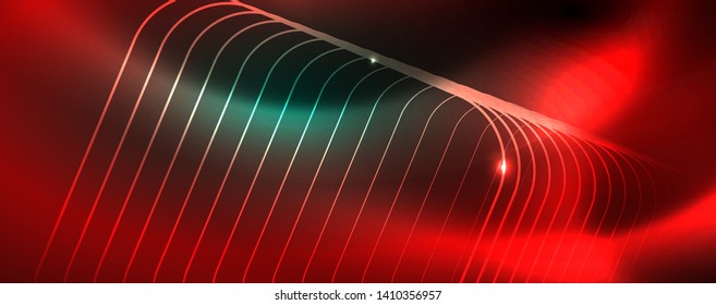 Shiny glowing design background, neon style lines, technology concept