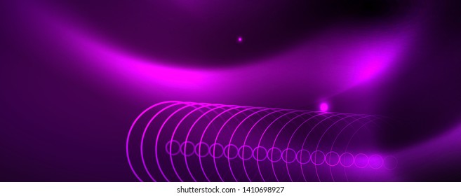 Shiny glowing design background, neon style lines, technology concept