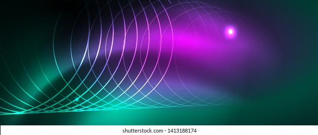 Fundo brilhante brilhante do projeto, linhas de estilo neon, conceito da tecnologia