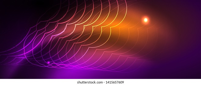 Fondo brillante de diseño, líneas de estilo neón, concepto de tecnología