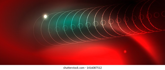 Shiny glowing design background, neon style lines, technology concept