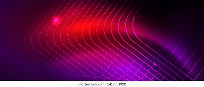 Shiny glowing design background, neon style lines, technology concept
