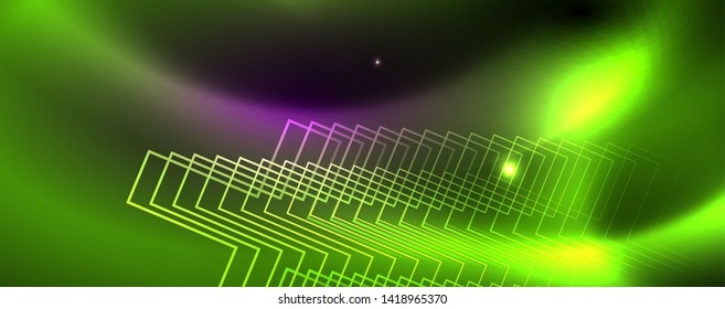 Fondo brillante de diseño, líneas de estilo neón, concepto de tecnología