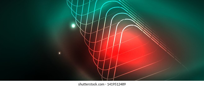 Fondo brillante de diseño, líneas de estilo neón, concepto de tecnología