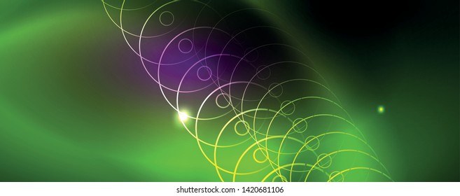 Fondo brillante de diseño, líneas de estilo neón, concepto de tecnología