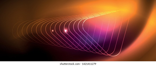 Fondo brillante de diseño, líneas de estilo neón, concepto de tecnología