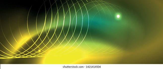 Fondo brillante de diseño, líneas de estilo neón, concepto de tecnología