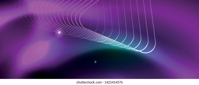 Shiny glowing design background, neon style lines, technology concept