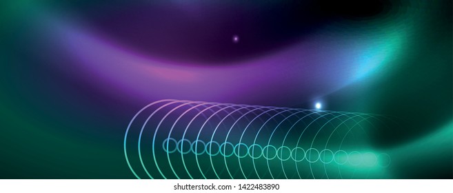 Fondo brillante de diseño, líneas de estilo neón, concepto de tecnología