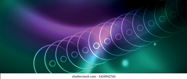 Fondo brillante de diseño, líneas de estilo neón, concepto de tecnología