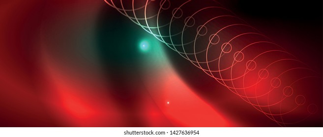 Shiny glowing design background, neon style lines, technology concept
