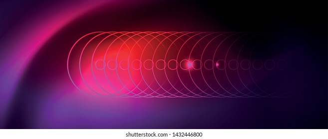 Shiny glowing design background, neon style lines, technology concept