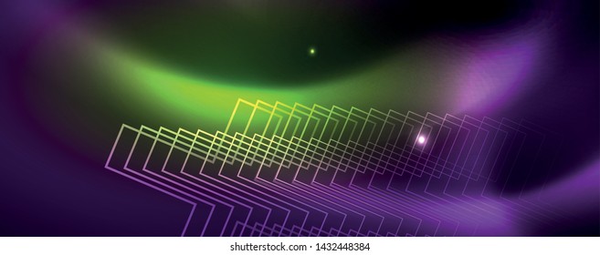 Fundo brilhante brilhante do projeto, linhas de estilo neon, conceito da tecnologia