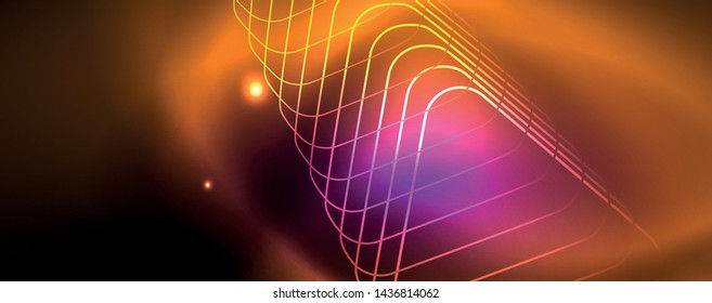 Fondo brillante de diseño, líneas de estilo neón, concepto de tecnología