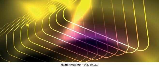 Fondo brillante de diseño, líneas de estilo neón, concepto de tecnología