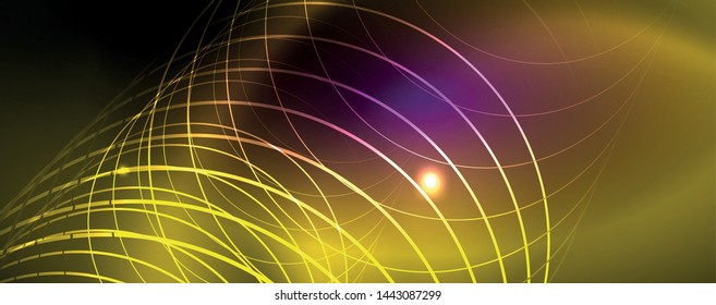 Fondo brillante de diseño, líneas de estilo neón, concepto de tecnología
