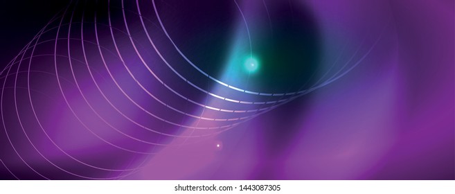 Shiny glowing design background, neon style lines, technology concept