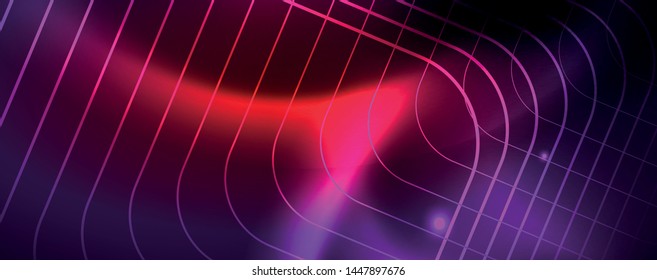 Shiny glowing design background, neon style lines, technology concept