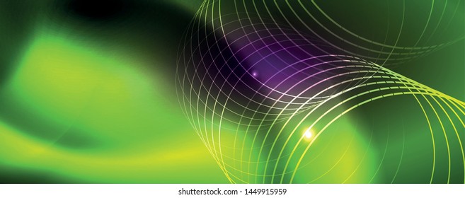 Shiny glowing design background, neon style lines, technology concept