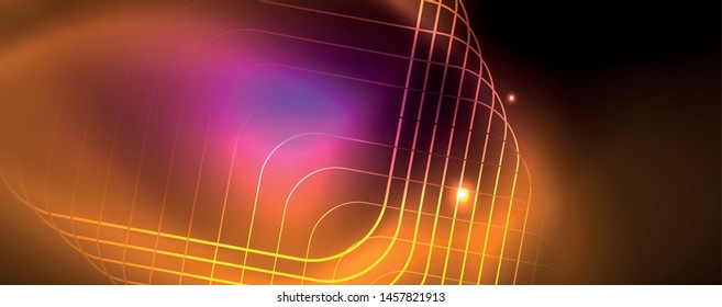 Fondo brillante de diseño, líneas de estilo neón, concepto de tecnología
