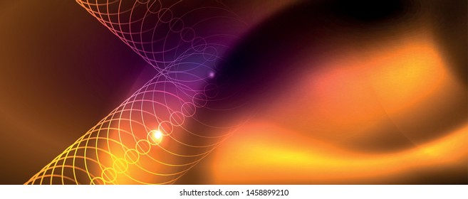 Fondo brillante de diseño, líneas de estilo neón, concepto de tecnología
