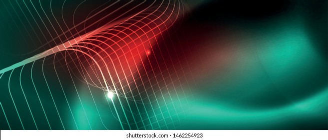 Shiny glowing design background, neon style lines, technology concept