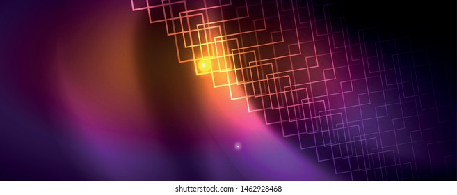 Fondo brillante de diseño, líneas de estilo neón, concepto de tecnología