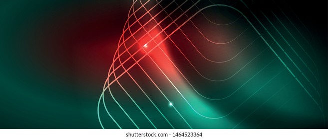 Fondo brillante de diseño, líneas de estilo neón, concepto de tecnología