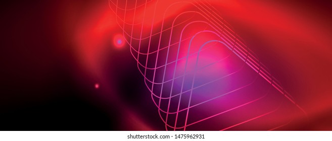 Fondo brillante de diseño, líneas de estilo neón, concepto de tecnología