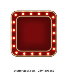 Shiny glowing horizontal retro light box vintage  casino frame vector