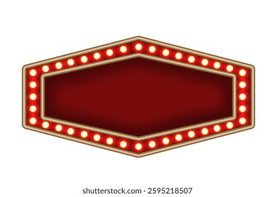 Shiny glowing horizontal retro light box vintage  casino frame vector