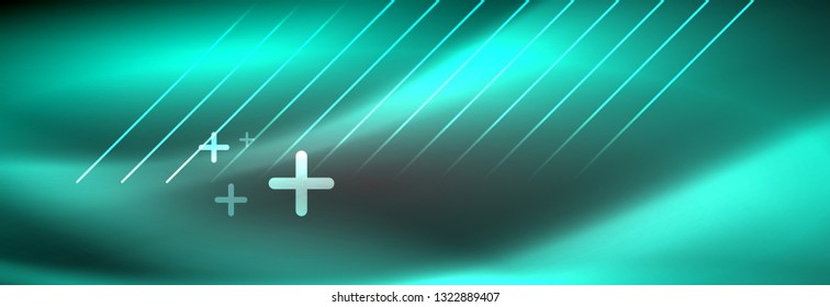 Shiny glowing lights neon color design background, vector