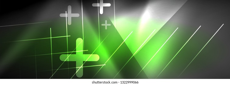 Shiny glowing lights neon color design background, vector