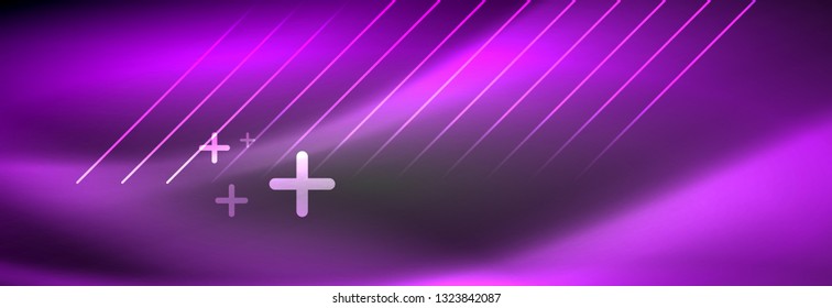 Shiny glowing lights neon color design background, vector