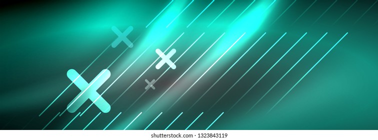 Shiny glowing lights neon color design background, vector