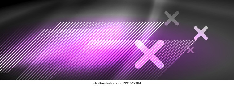 Shiny glowing lights neon color design background, vector