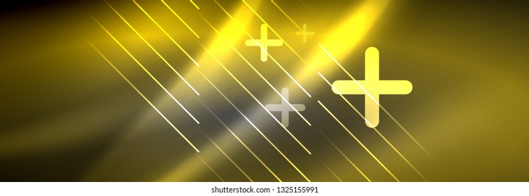 Shiny glowing lights neon color design background, vector