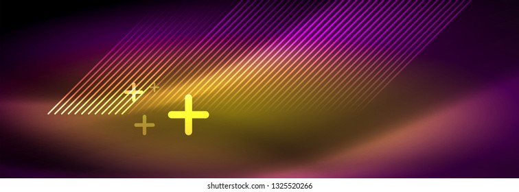 Shiny glowing lights neon color design background, vector