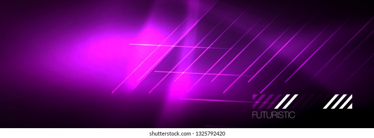 Shiny glowing lights neon color design background, vector